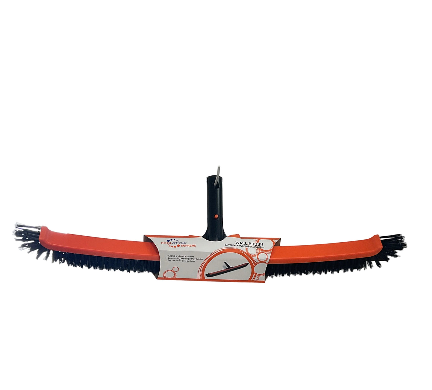 Poolstyle Wall Brush (Orange)-Poly bristle : 24"