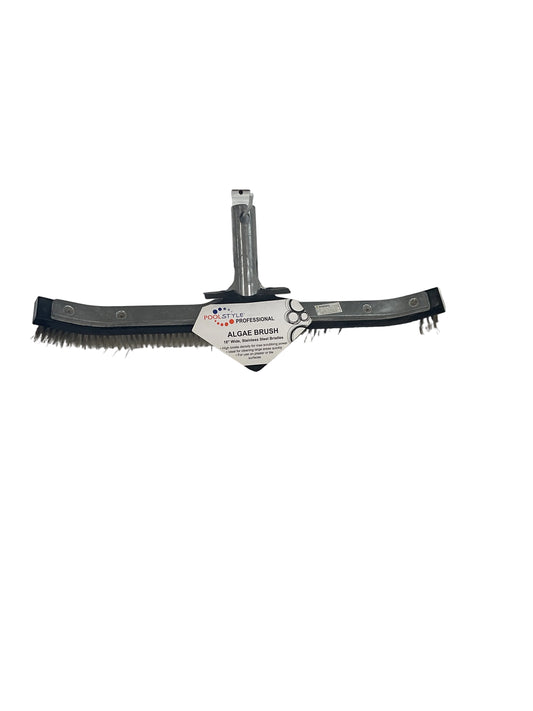 Pool Style Algae Brush Stainless Steel-18”