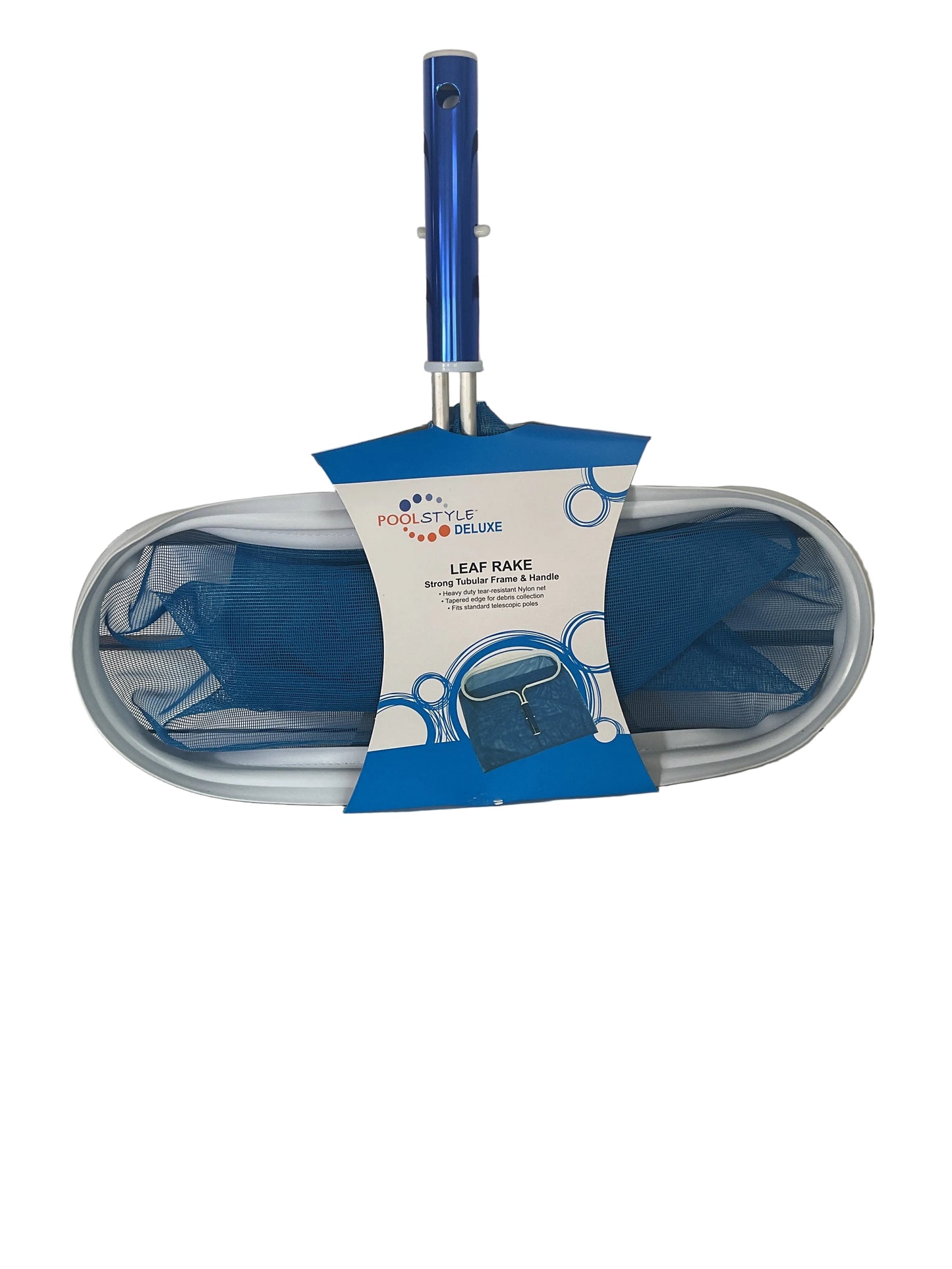 Pool Style Aluminum Frame Leaf Rake (Deluxe/Blue)