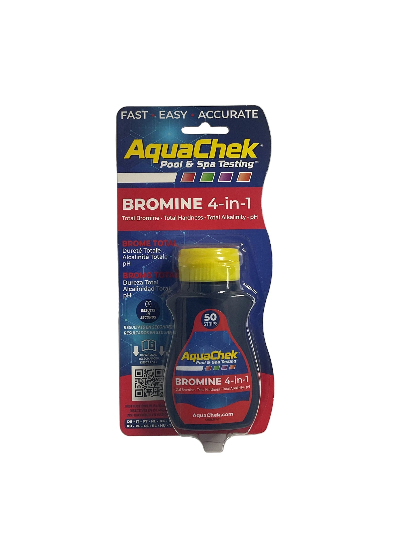 AquaChek Total Bromine Strips-4 in 1 Red : 50 Strips