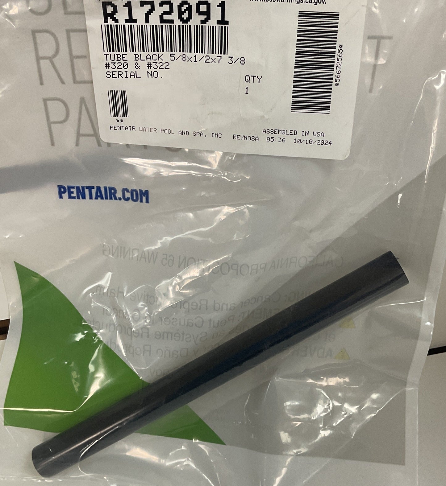 Pentair Rainbow 320 Chlorinator Tube-5/8" (Short)